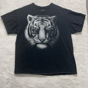 DOM Siberian Tiger Graphic T-Shirt Men's Size XL‎ Cotton Black Short Sleeve